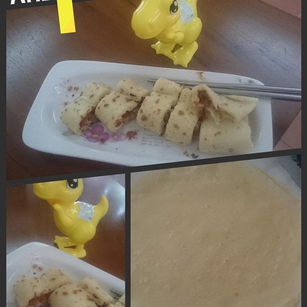 自製蛋餅皮 : 陳亭如一起做