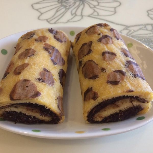 自製(豹紋)東京香蕉蛋糕 ♥巧克力香蕉卡士達餡♥ : Annie Hsu一起做