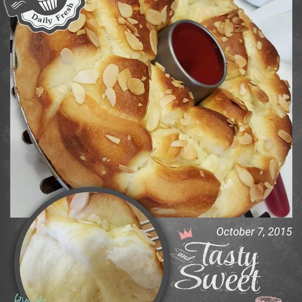 戚風模烤的手撕煉乳奶油吐司❤!!!：Yvonne Lin 一起做