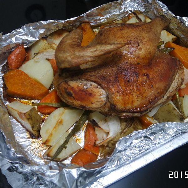 蒜香烤半雞：媽寶 一起做