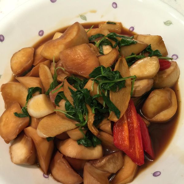 三杯杏鮑菇－蔬食料理 : yaoyao一起做