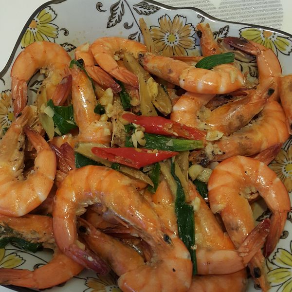 椒鹽炒蝦：Kelly Fan 一起做