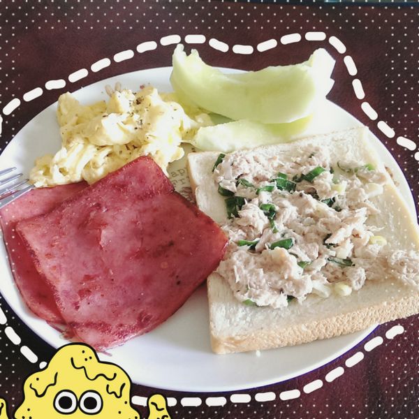 鮪魚蔥花碳烤土司【滿分早點×桂冠沙拉】 : Mi Mi Yang一起做