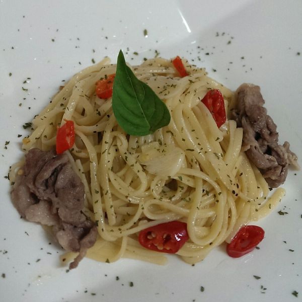 清炒蒜香義大利麵 : Ki Ki一起做