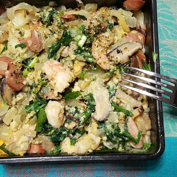 10分鐘搞定低卡美味蘑菇菠菜烘蛋：Juju廚房 一起做