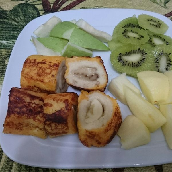 蓁料理♥法式香蕉土司捲 : 俏黏兒一起做