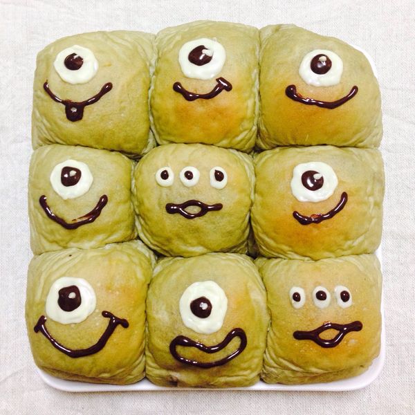 ちぎりパン 大眼仔的抹茶紅豆麵包：HOMEMADEPITAPITA 一起做