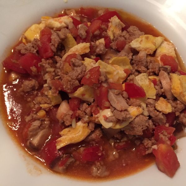 蕃茄蛋炒肉末:Helen 一起做