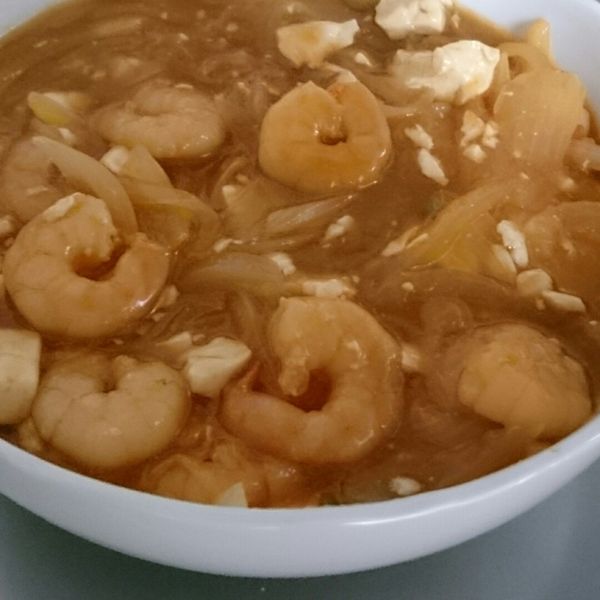 茄汁蝦仁燴豆腐~蕃茄醬懶人料理 : 柯柯麗一起做