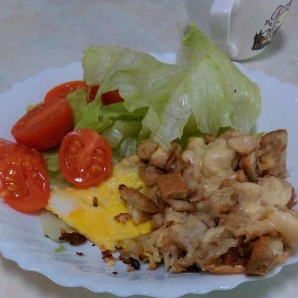 培根吐司丁太陽蛋【滿分早點X桂冠沙拉】 : 身為一個吃貨的幸福一起做