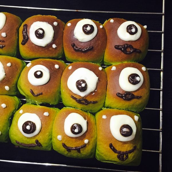 ちぎりパン 大眼仔的抹茶紅豆麵包 : Olivia一起做