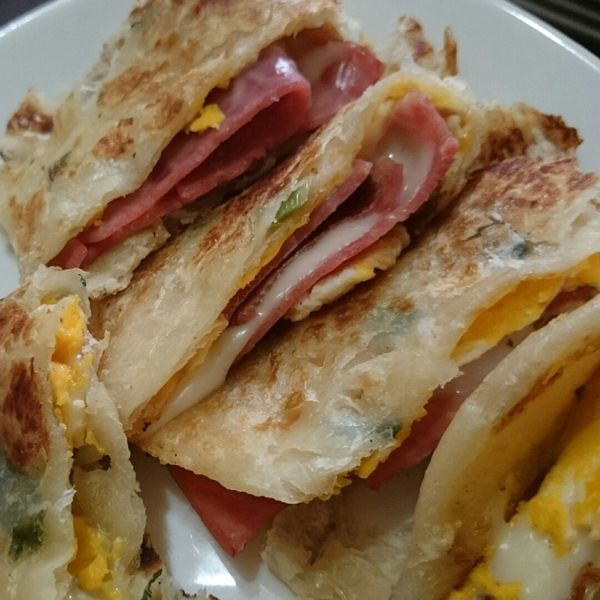 火腿蔥抓餅+蛋+起司_博客慕尼黑原味火腿:吳欣怡 一起做