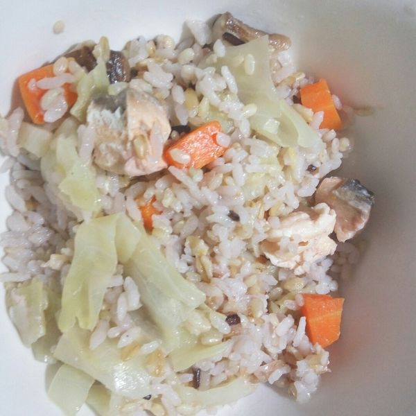 鮭魚菇菇炊飯(電鍋版) : Delia Hung一起做