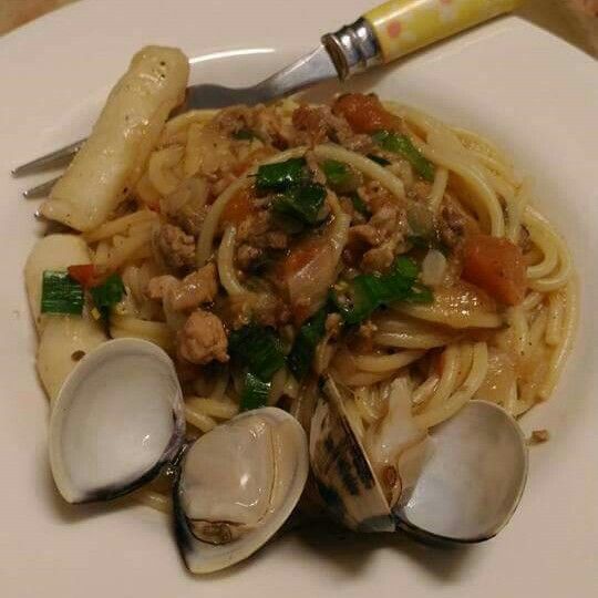 蕃茄肉醬義大利麵 : meili一起做