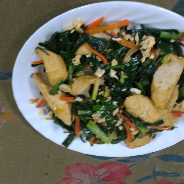 韭菜黑輪炒蛋 : Hsic-mei一起做