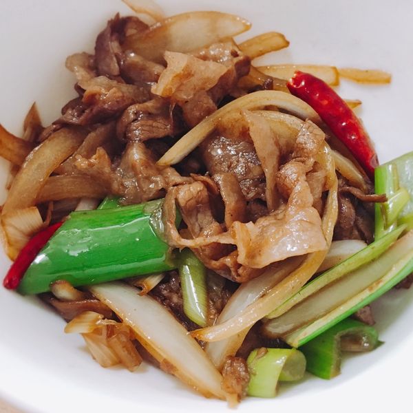 力力隨意煮-蔥爆豬肉：馬肌 一起做