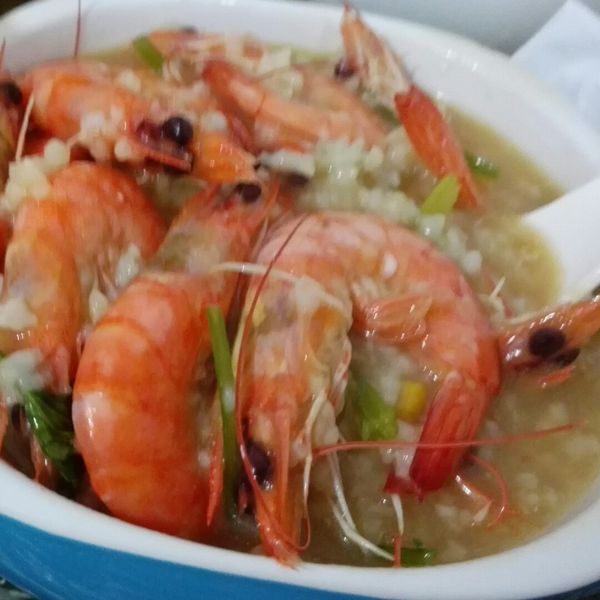 鮮蝦砂鍋粥：寶晴 一起做