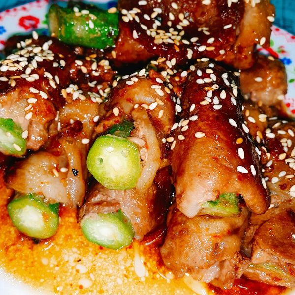照燒秋葵鑲肉 : 6一起做