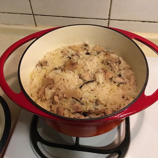 一鍋到底之香菇雞燉飯(鑄鐵鍋料理)：Lynn Yeh 一起做