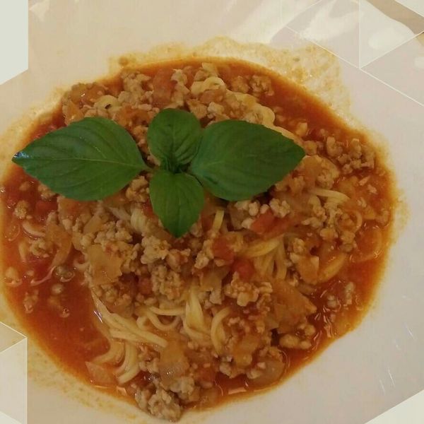 蕃茄肉醬義大利麵 : 紫炫一起做