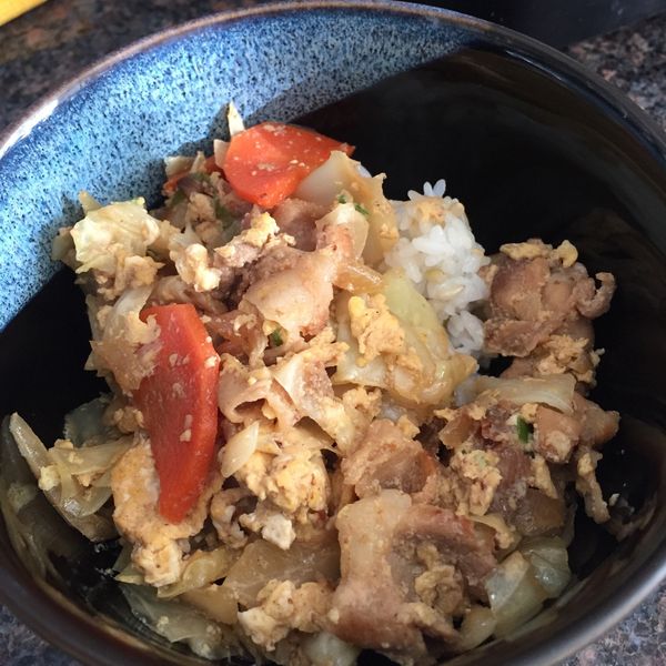 野菜豬肉丼 : Winnie Apple Che一起做