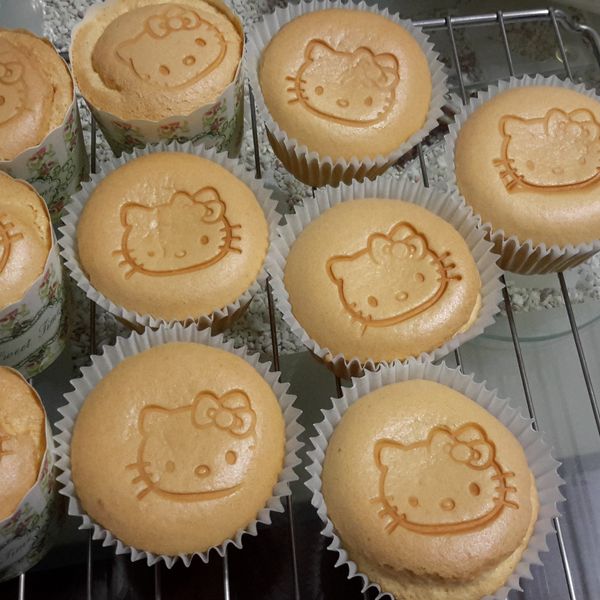 膨塞塞的戚風杯子蛋糕-翻糖造型 : 娃一起做