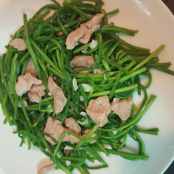 水蓮炒肉絲：紅豆愛江醬 一起做