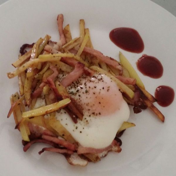 10分鐘快速早餐【洋芋培根蛋】：Sinhua Li 一起做