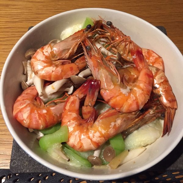 絲瓜蒸鮮蝦：Yiting Huang 一起做