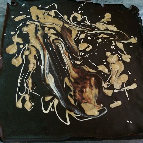 巧克力花生方塊餅(免烤) : 大馨一起做