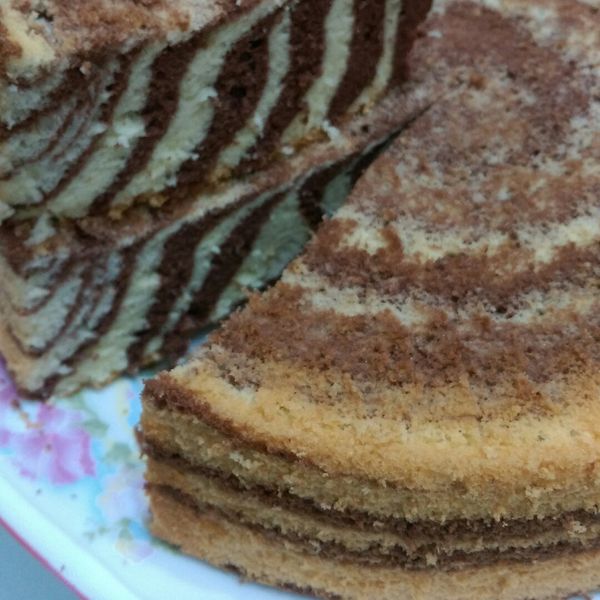斑馬紋戚風蛋糕 : Jones一起做
