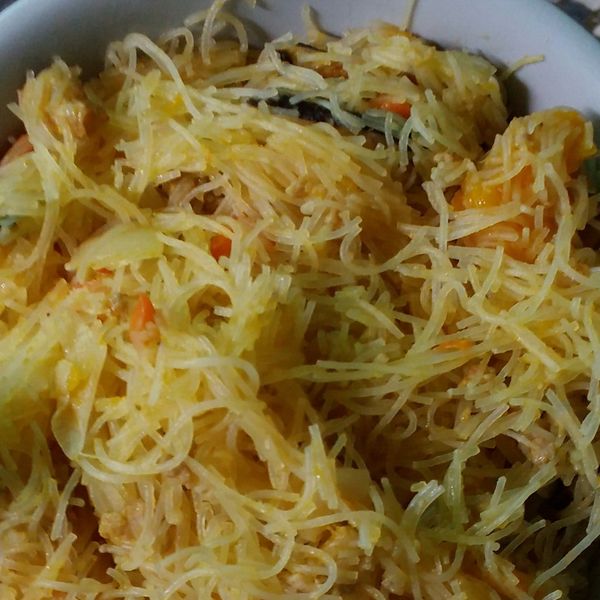 南瓜炒米粉古早味 : 冷一起做