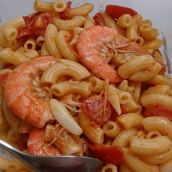鮮蝦義大利麵：Fiona 一起做