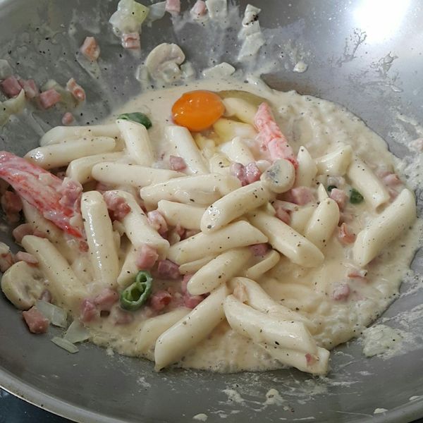 牛奶芝士煙肉蘑菇年糕🍴：Ann Yau 一起做