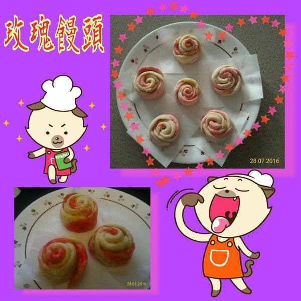 紅麴玫瑰花饅頭：さわ さわ 一起做