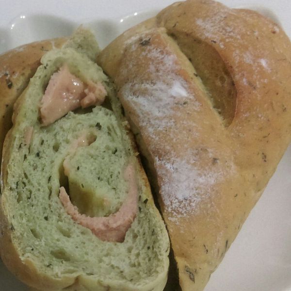 九層塔(羅勒)火腿起司麵包 : 巧媽咪一起做