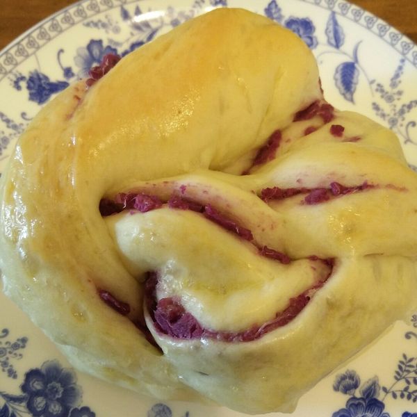 花開繽紛 綠蔥紫薯雙花卷～烘焙展西式食譜：黃嵐嵐 一起做