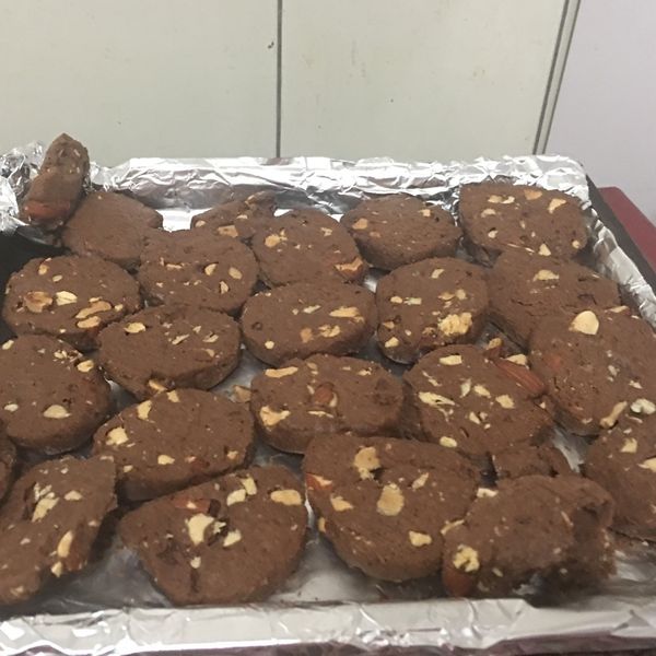 小烤箱做巧克力杏仁餅乾(也有大烤箱版) : Angela Chen一起做