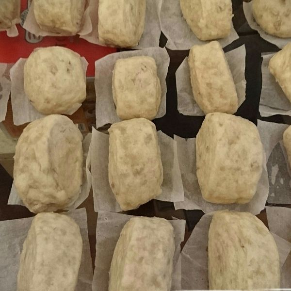 純天然的芋頭饅頭:榴花 一起做