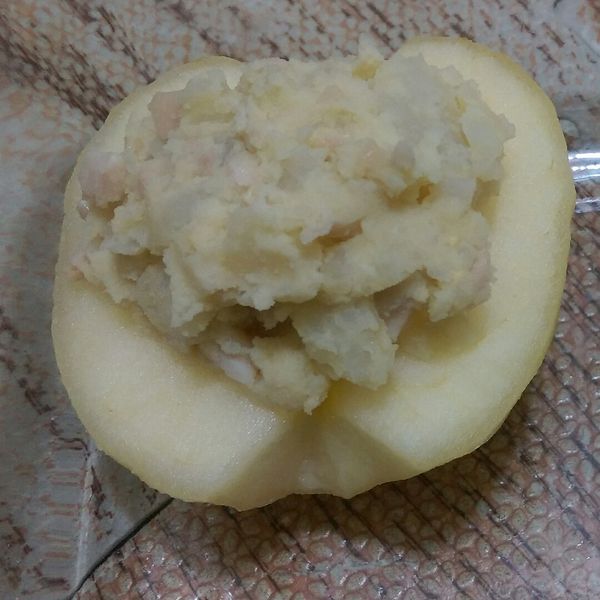 [矽谷美味人妻] 蘋果馬鈴薯沙拉盅 : 懶人新手恩恩媽咪  寶寶餐一起做