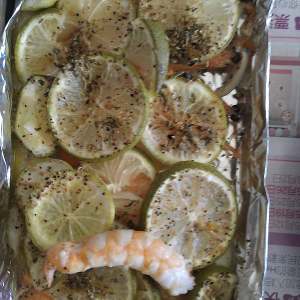{食譜} 5分鐘做奶油檸檬香料烤蝦 : 陳怡靜一起做
