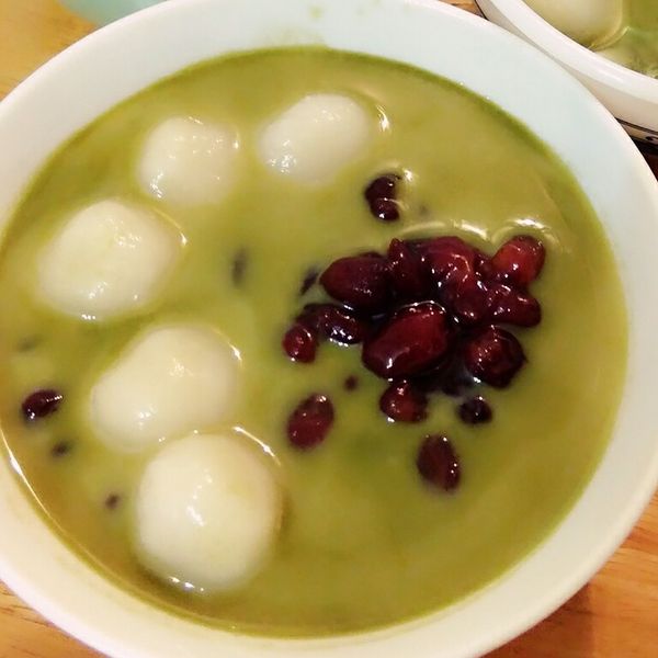 【外宿料理】抹茶紅豆白玉 : 鴨兒(*¯︶¯*)一起做