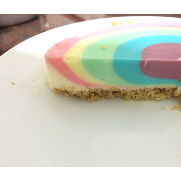 彩虹乳酪蛋糕(免烤) : W一起做