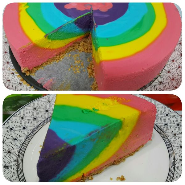 彩虹乳酪蛋糕(免烤) : Canny Chiu一起做