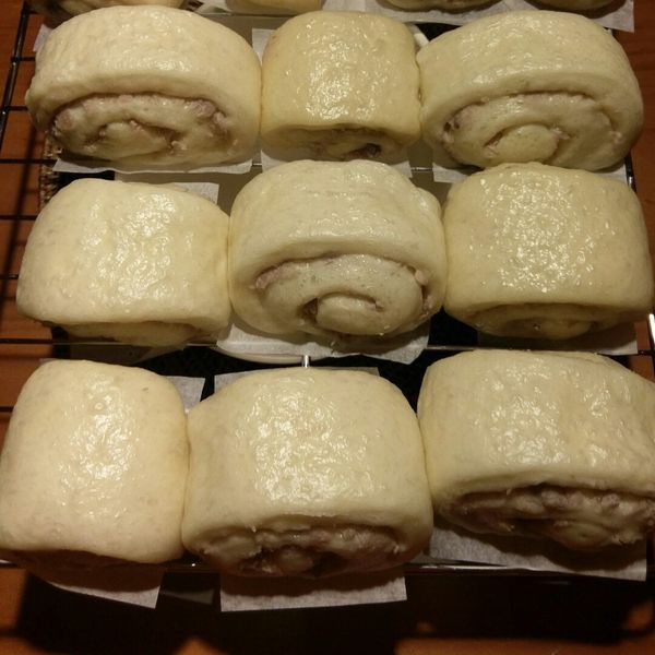 芋泥鮮奶饅頭 : 蘋果妹一起做