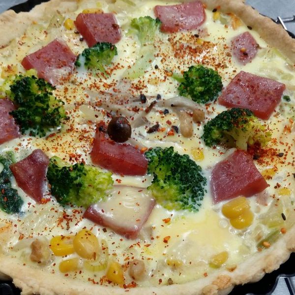 鮮蝦雞肉蘑菇菠菜鹹派：Shiney Tsai 一起做