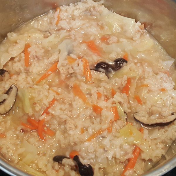 高麗菜鹹粥 : 楊宜倢一起做