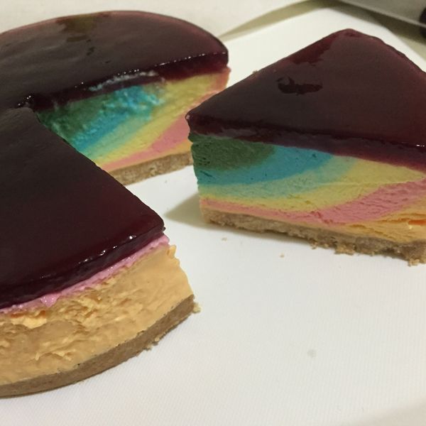 彩虹乳酪蛋糕（免烤） : Stacy Huang一起做