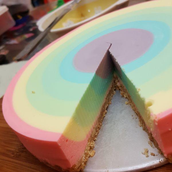 彩虹乳酪蛋糕(免烤) : Flower Chang一起做