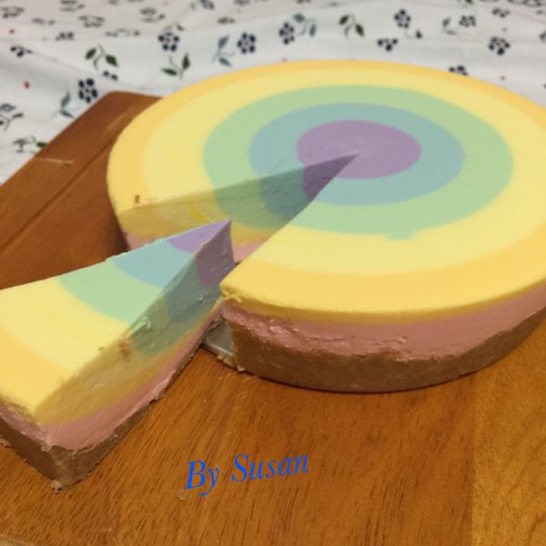 彩虹乳酪蛋糕(免烤) : Susan一起做